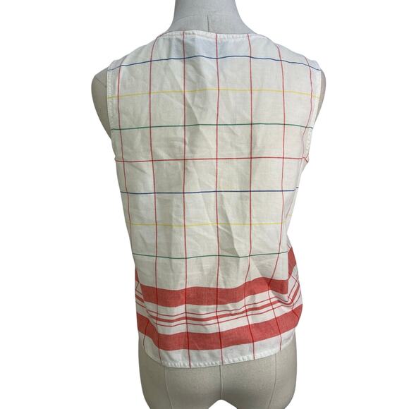 Vintage Lizwear Tank Top Cotton Windowpane Print - Picture 8 of 8